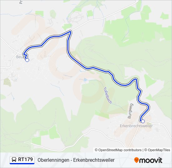 Автобус RT179: карта маршрута