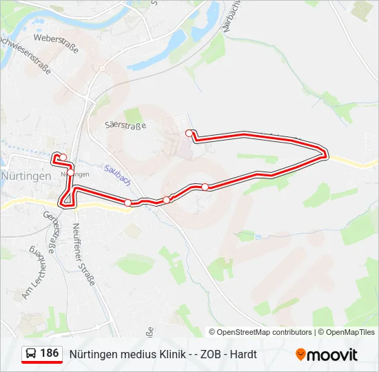 186 Bus Line Map