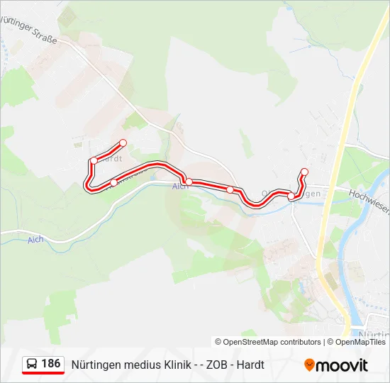 Автобус 186: карта маршрута