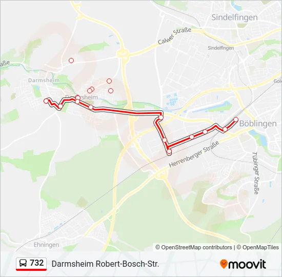 732 Bus Line Map