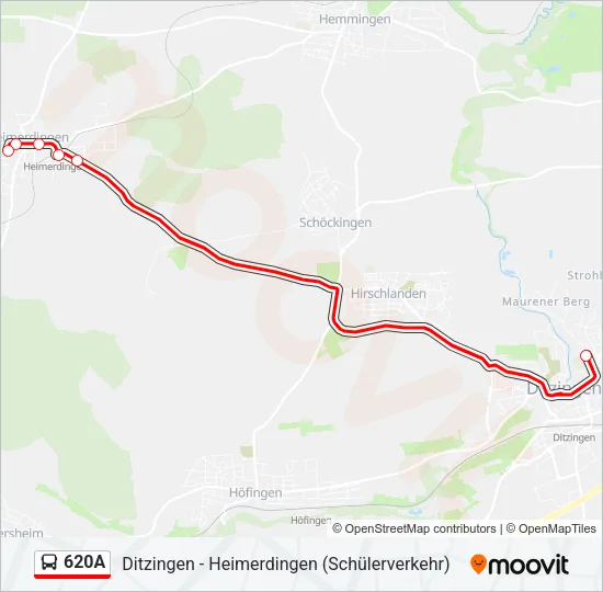 620A Bus Line Map