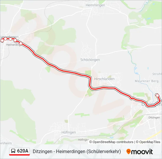 620A Bus Line Map