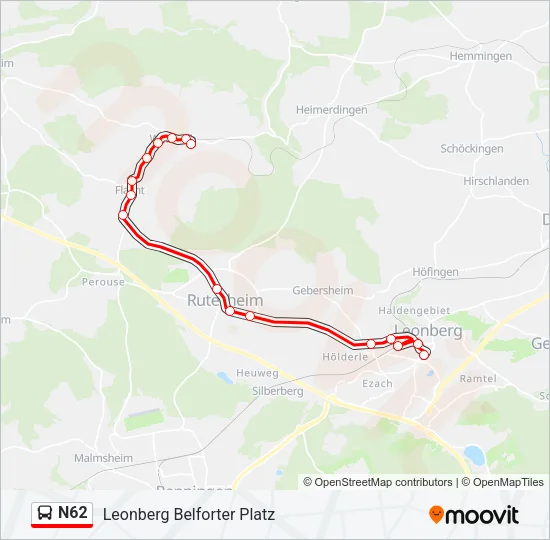 N62 Bus Line Map