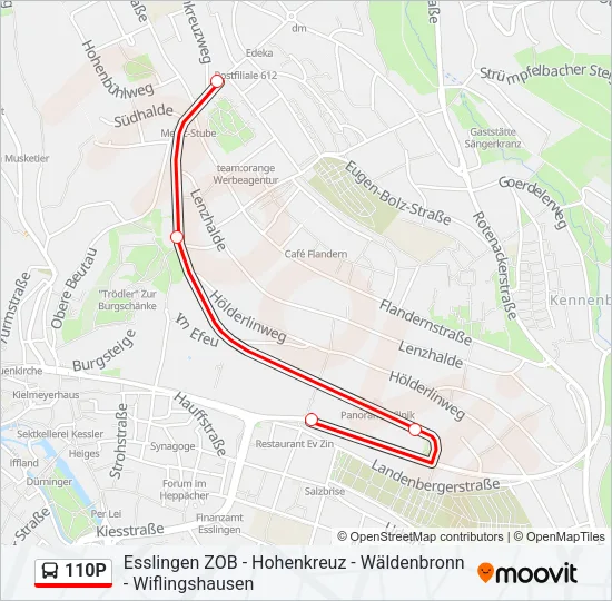 110P Bus Line Map