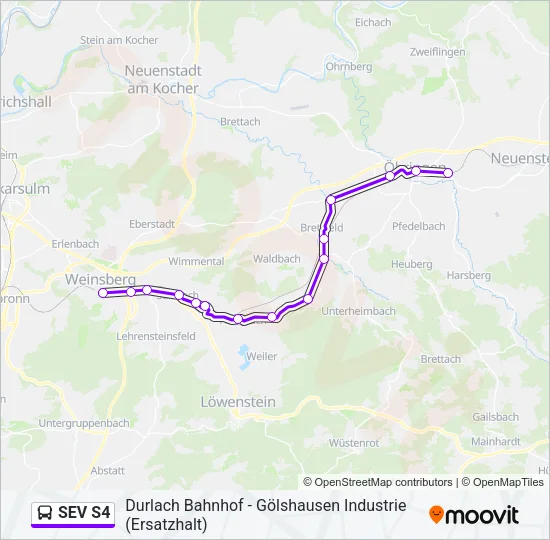 SEV S4 Bus Line Map