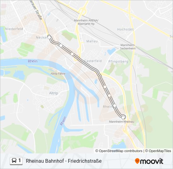 1 Bus Line Map