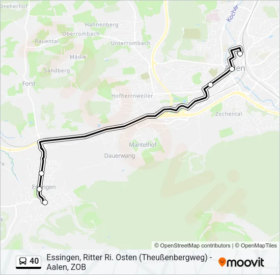 40 Bus Line Map