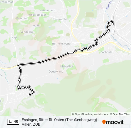 40 Bus Line Map