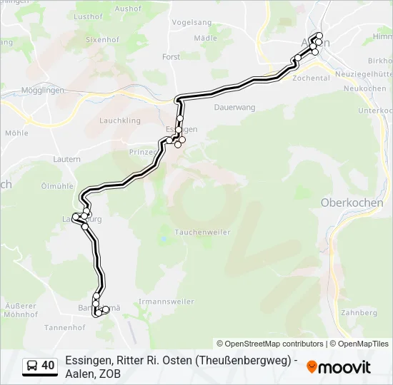 40 Bus Line Map