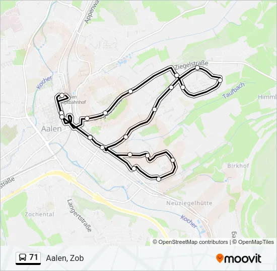 71 Bus Line Map