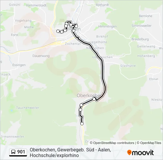 901 Bus Line Map