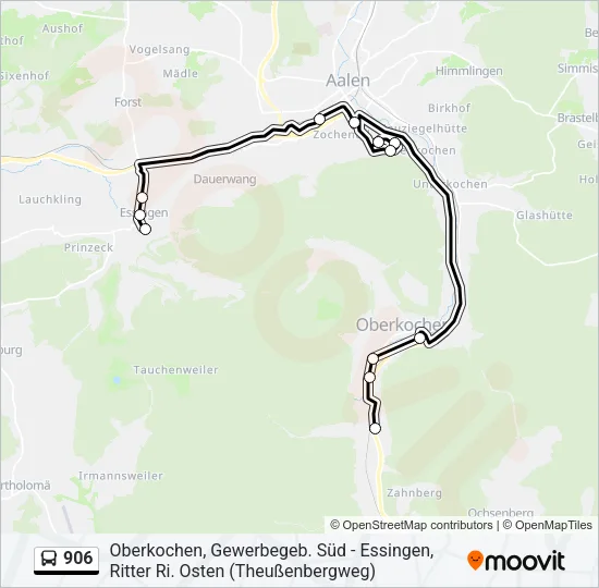 906 Bus Line Map