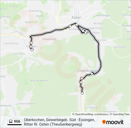 906 Bus Line Map