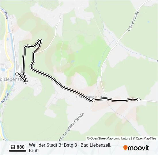880 Bus Line Map