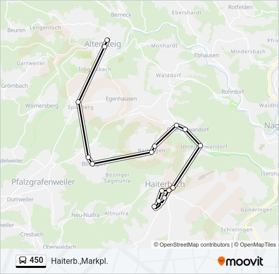Автобус 450: карта маршрута