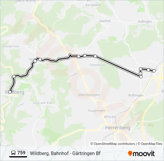 759 Bus Line Map