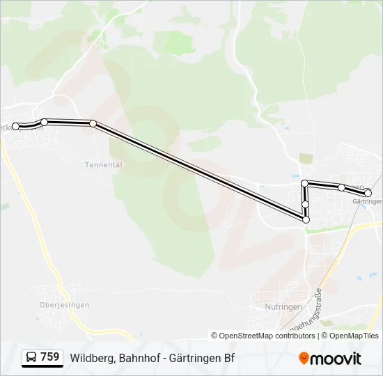 759 Bus Line Map