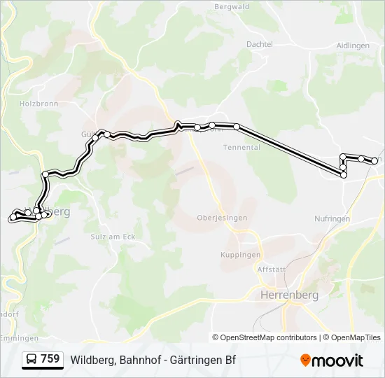 759 Bus Line Map