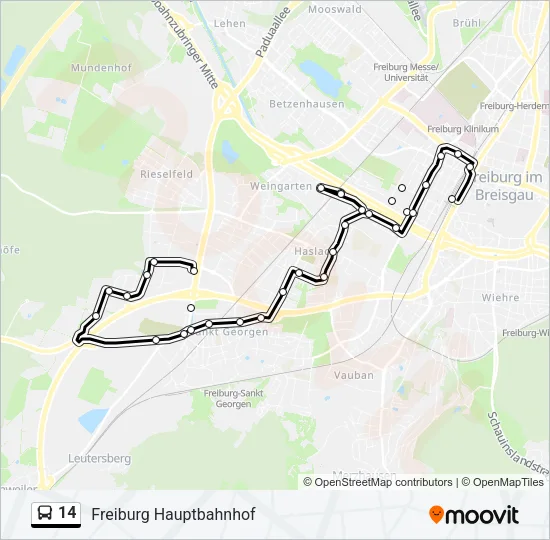 14 Bus Line Map