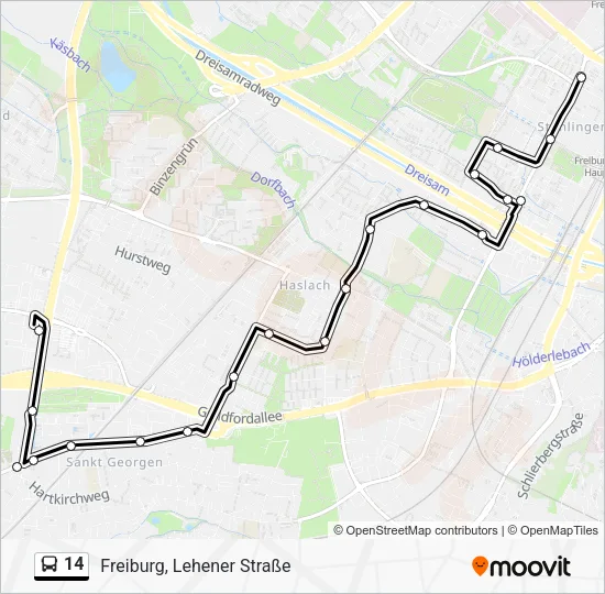 Автобус 14: карта маршрута