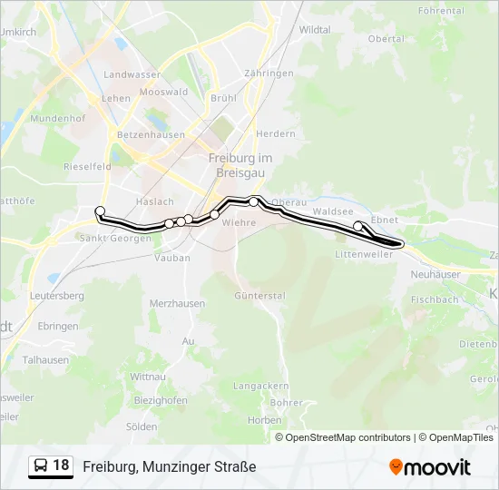 18 Bus Line Map