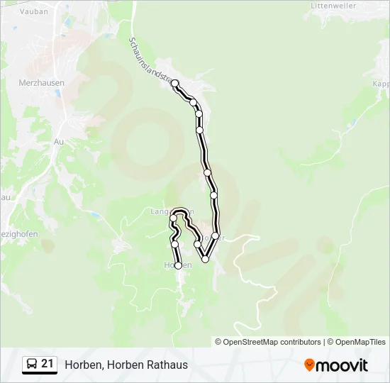 21 Bus Line Map