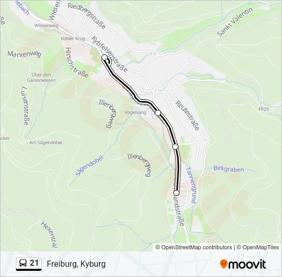 21 Bus Line Map