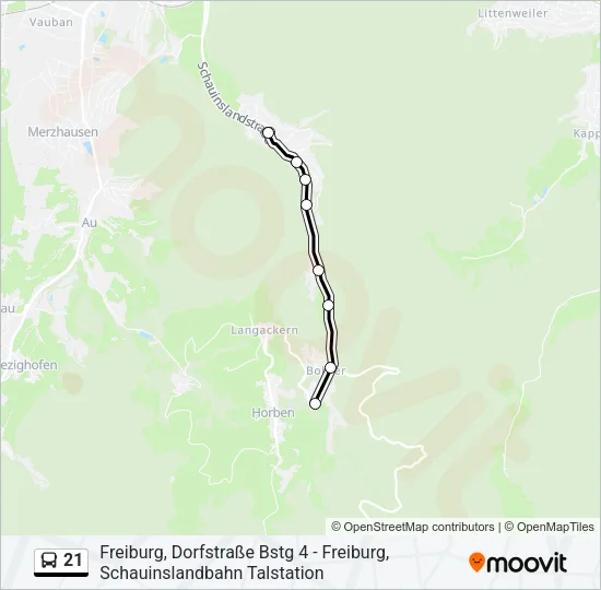 21 Bus Line Map