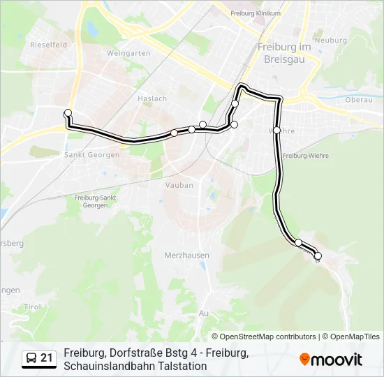21 Bus Line Map