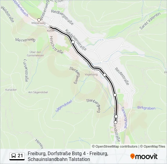 21 Bus Line Map
