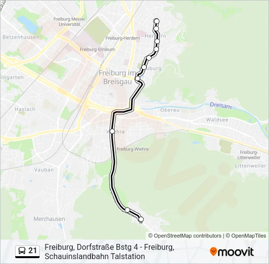 21 Bus Line Map