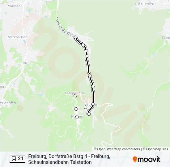 21 Bus Line Map