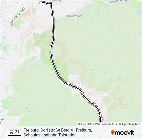 21 Bus Line Map