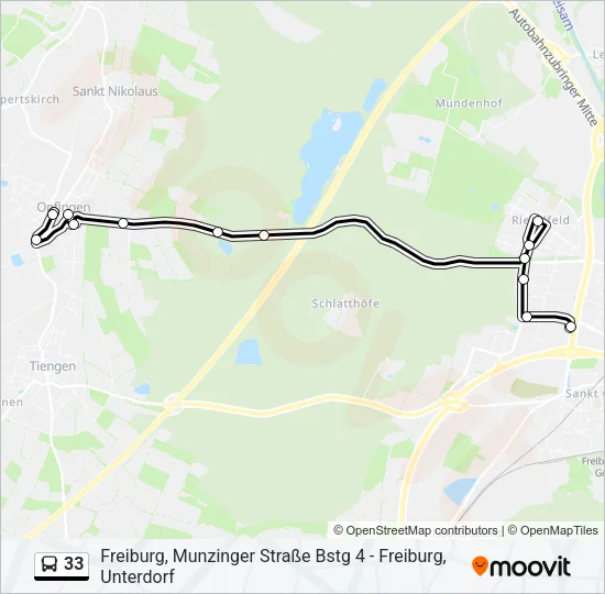 33 Bus Line Map