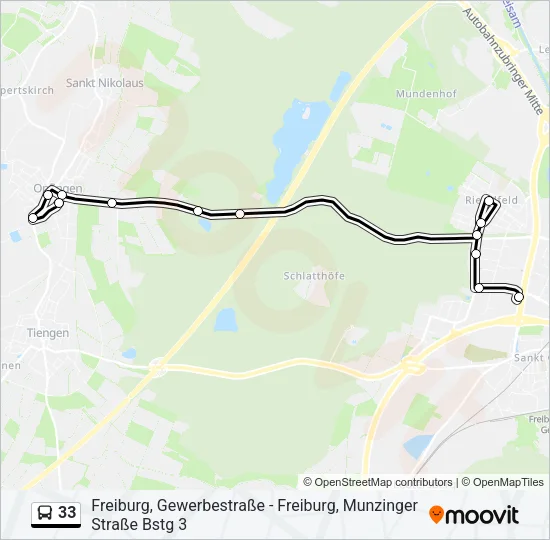33 Bus Line Map