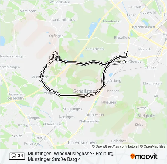 34 Bus Line Map