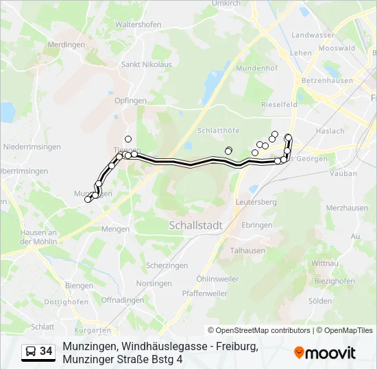 34 Bus Line Map