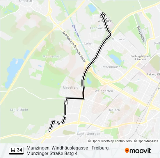 34 Bus Line Map