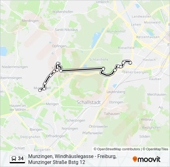 34 Bus Line Map