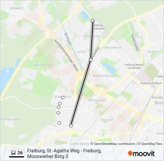 36 Bus Line Map