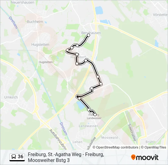36 Bus Line Map
