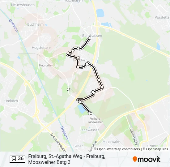 36 Bus Line Map
