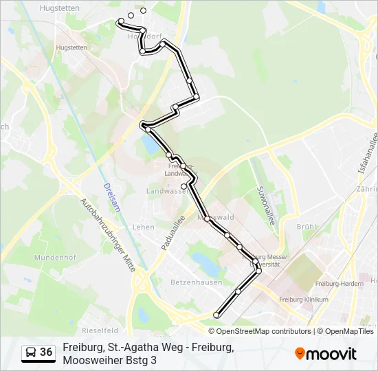36 Bus Line Map