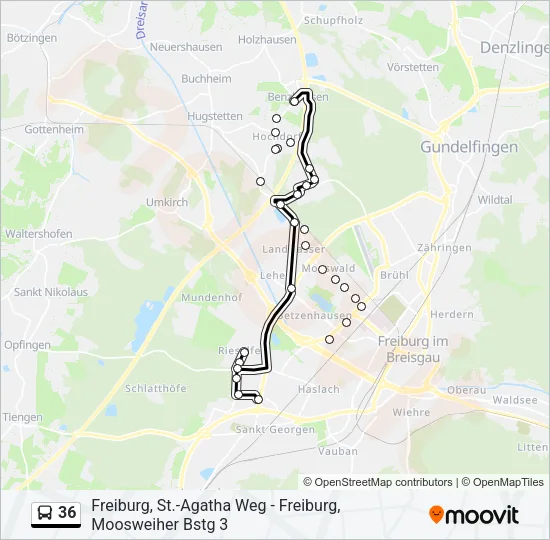 36 Bus Line Map