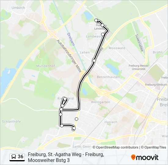 36 Bus Line Map