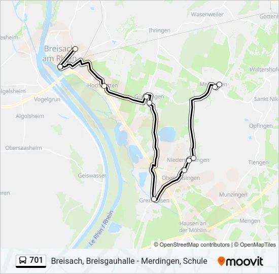 701 Bus Line Map