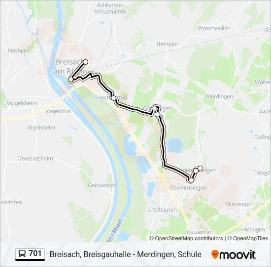 701 Bus Line Map