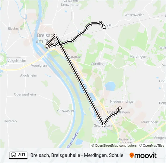 701 Bus Line Map