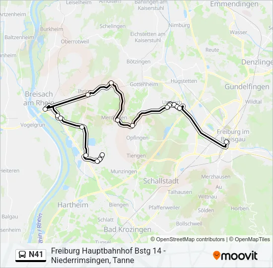 N41 Bus Line Map