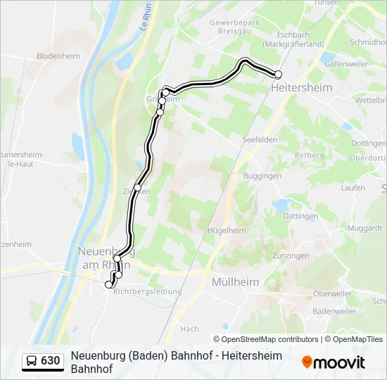 630 Bus Line Map